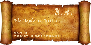 Mátyás Anita névjegykártya