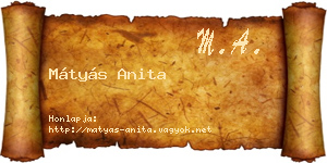 Mátyás Anita névjegykártya